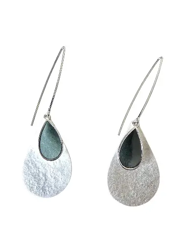 Boucles "goutte" argent