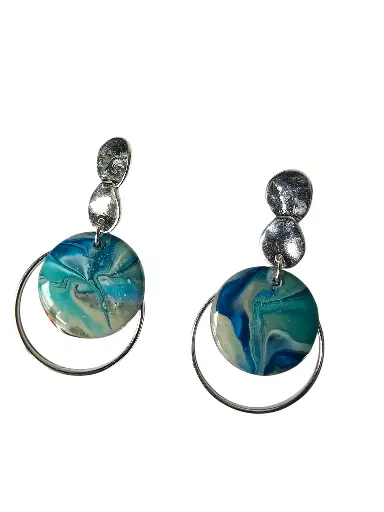 Boucles martelées argent